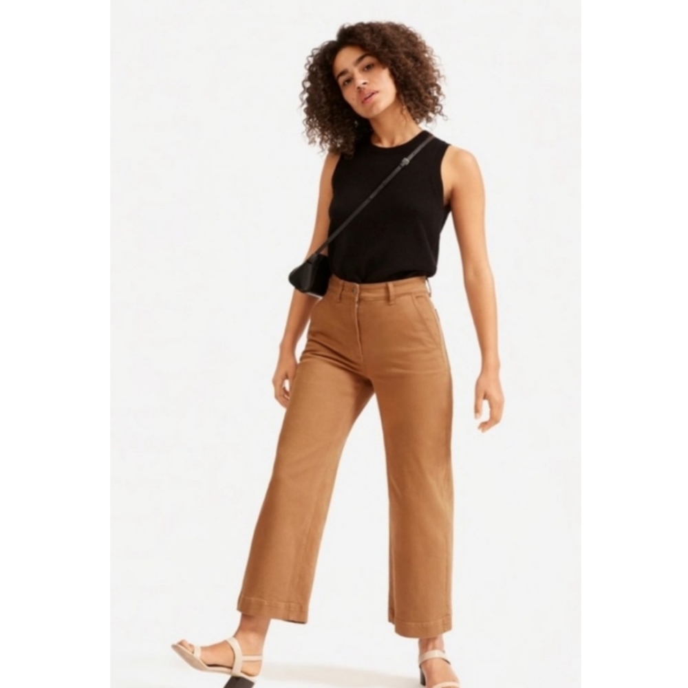Everlane Wide Leg Crop Pants Brown